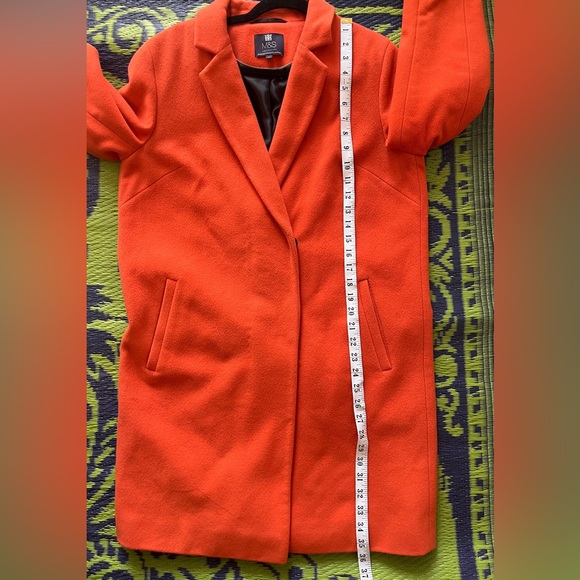 M&S Burnt Orange Wool & Cashmere Blend Coat Size UK 10 U.S 6-8 Italian Fabric - Picture 14 of 15